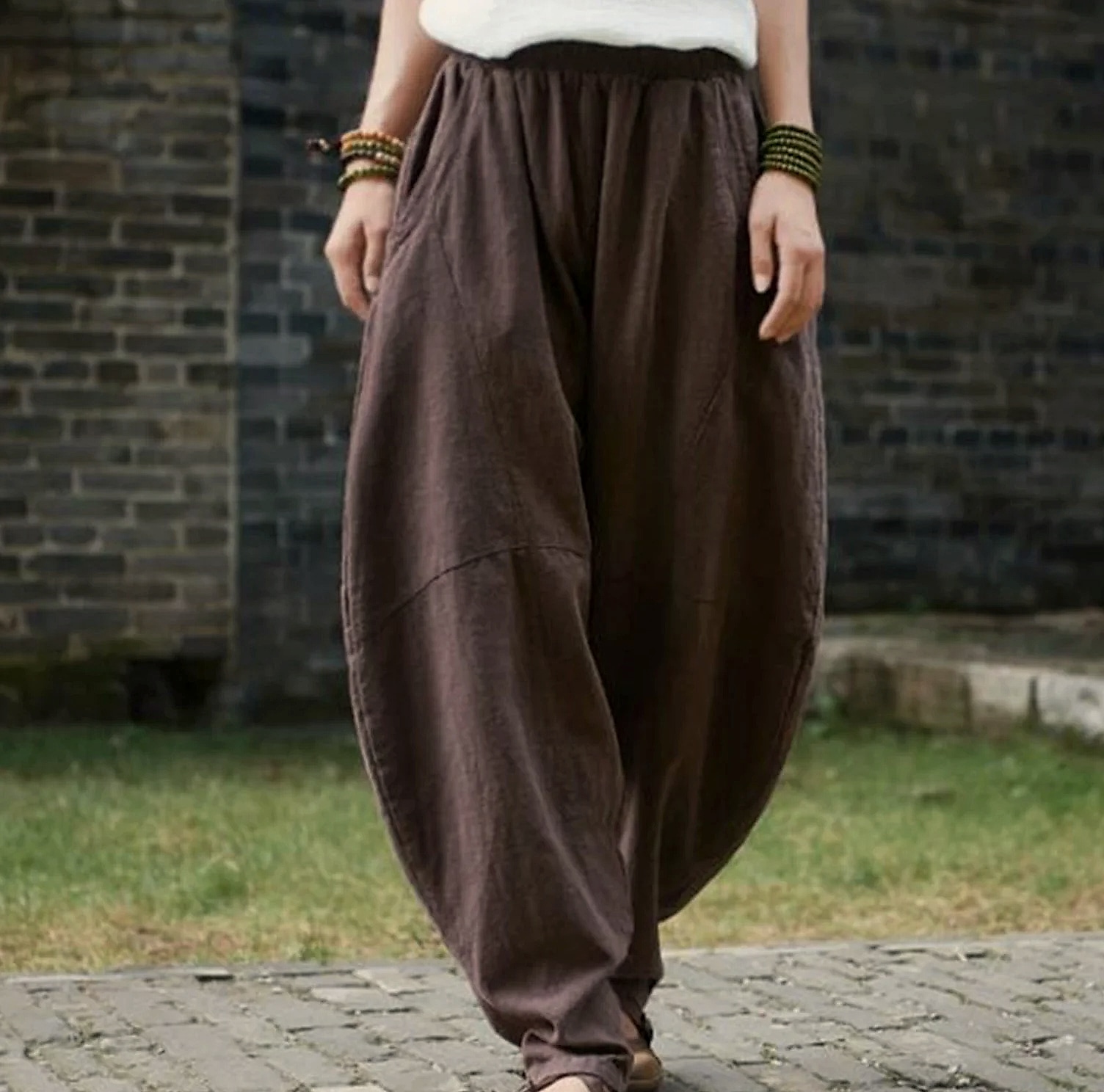 Aristarchus Cotton Linen Women's Cargo Pants Loose Fit — feature highlights