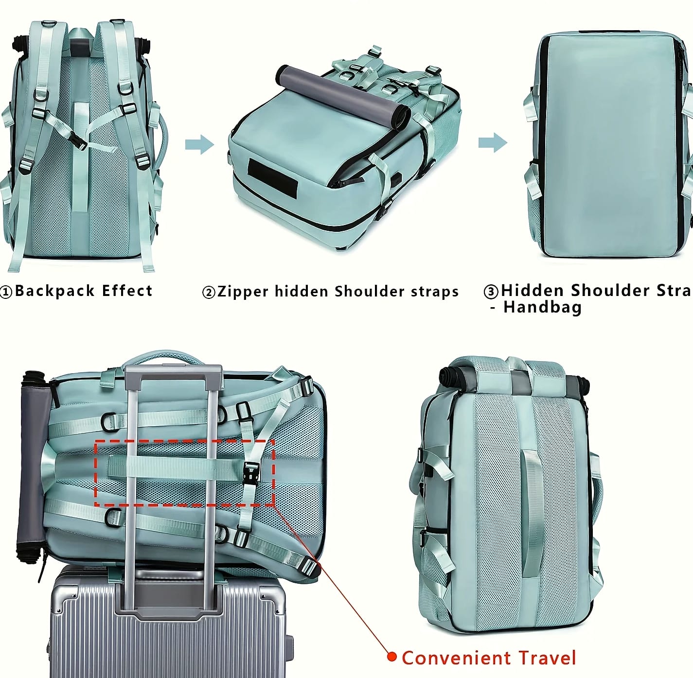 Large Capacity Laptop Backpack with Travel Organizer — interior detail