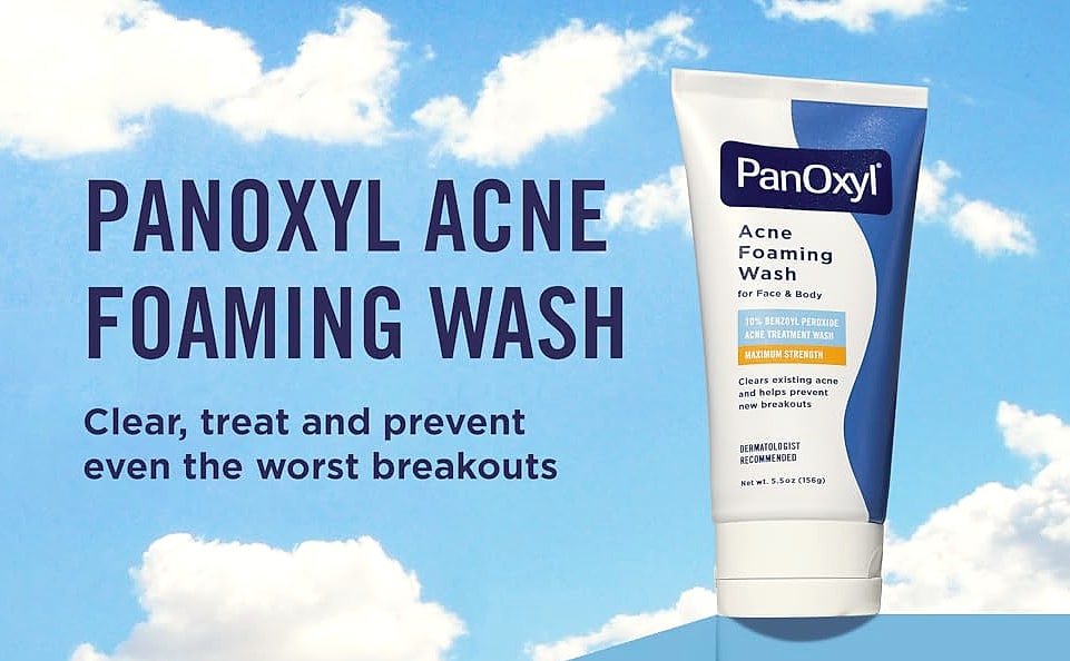 PanOxyl 10% Benzoyl Peroxide Foaming Wash for Acne — package contents