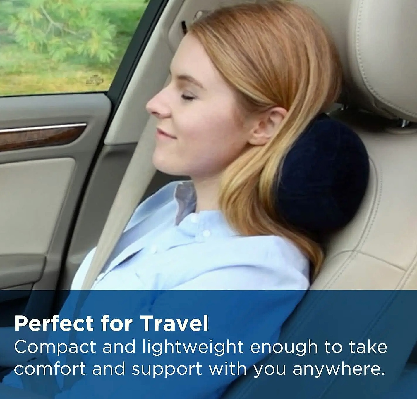 Memory Foam Travel Pillow, Peanut-Shaped Neck and Lumbar — scale reference