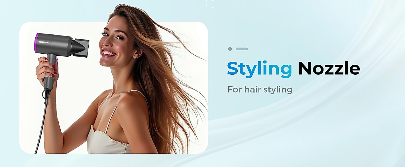 SHRATE Ionic Hair Dryer with Diffuser, 1800W Professional — parts overview