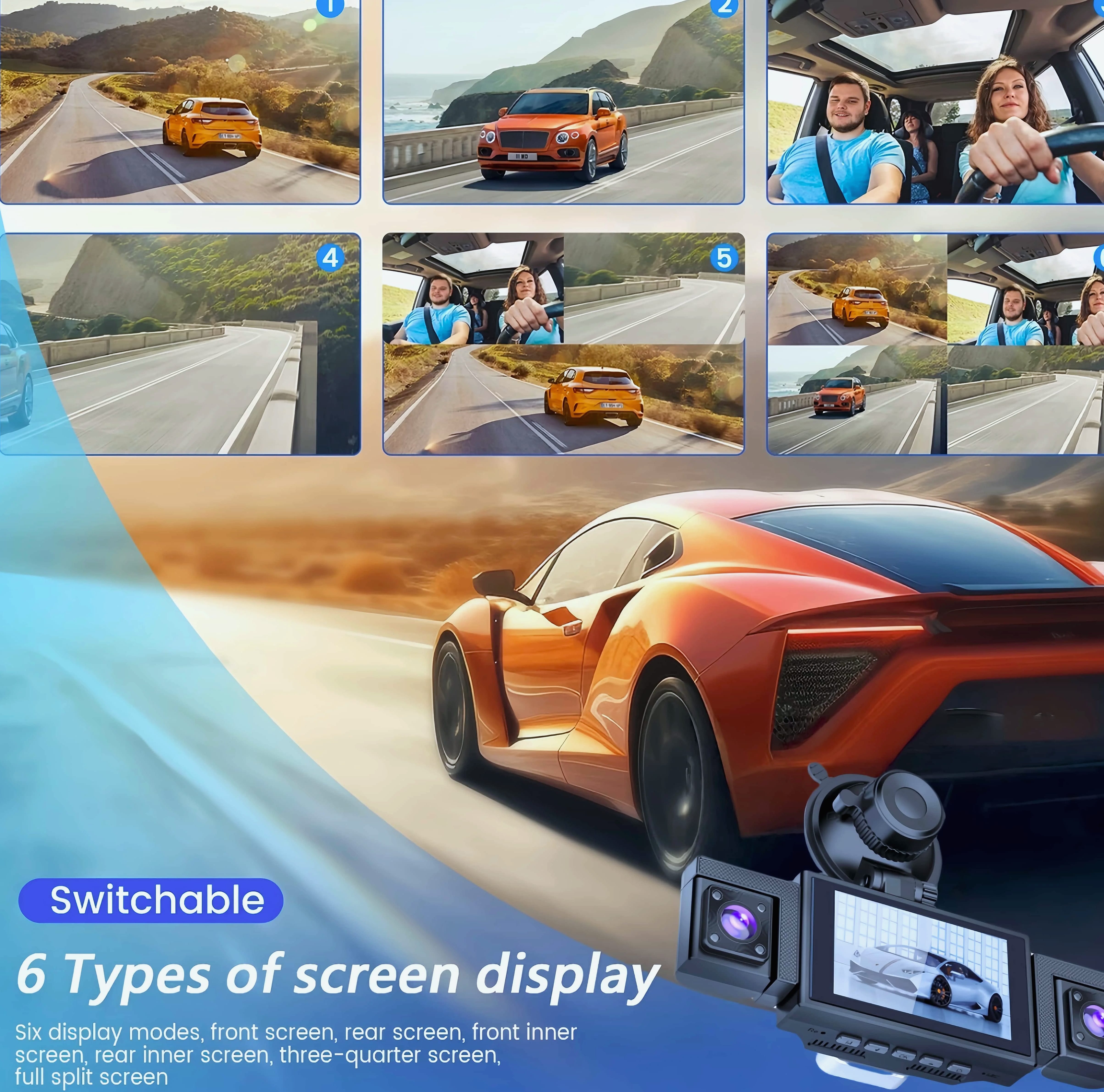 MUÜBAER G58-1 4K Dash Cam 4-Channel with GPS — assembled view
