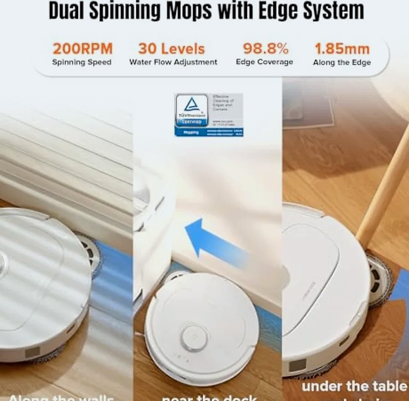 Qrevo MaxV Robot Vacuum and Mop with FlexiArm Design — assembled view
