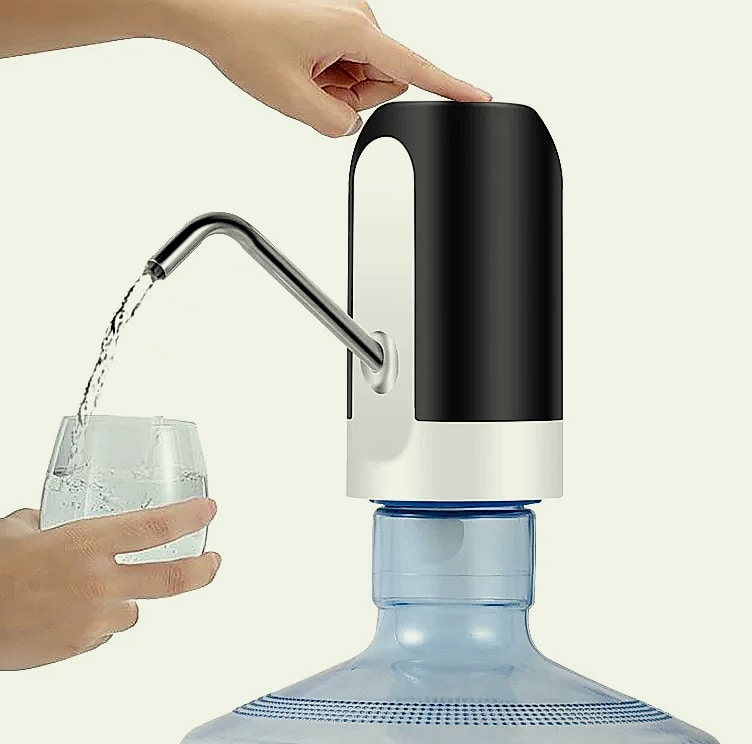 AEHOME USB Water Bottle Pump Dispenser Electric — assembled view