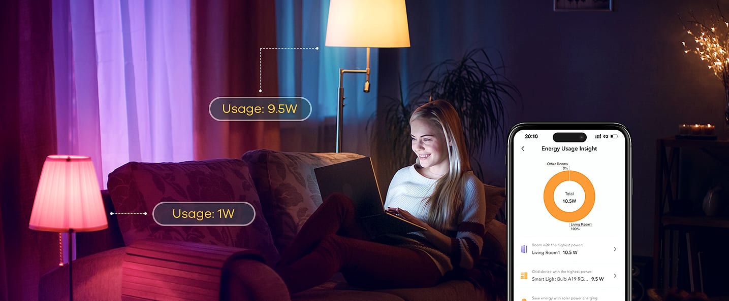 Linkind Matter Smart Light Bulb A19 E26 WiFi RGBTW 6-Pack — package contents