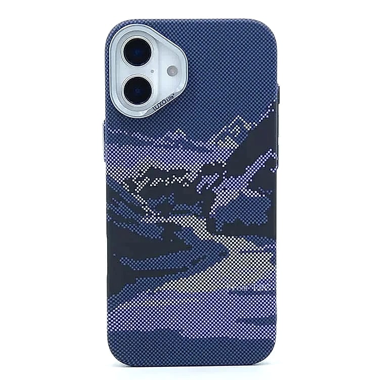 PPC Abstract Landscape MagSafe iPhone Case with Lens Shield — close-up details