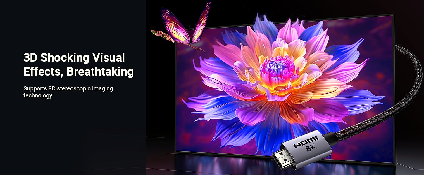 UGREEN 8K HDMI 2.1 Cable 48Gbps 6.6ft High Speed — feature highlights