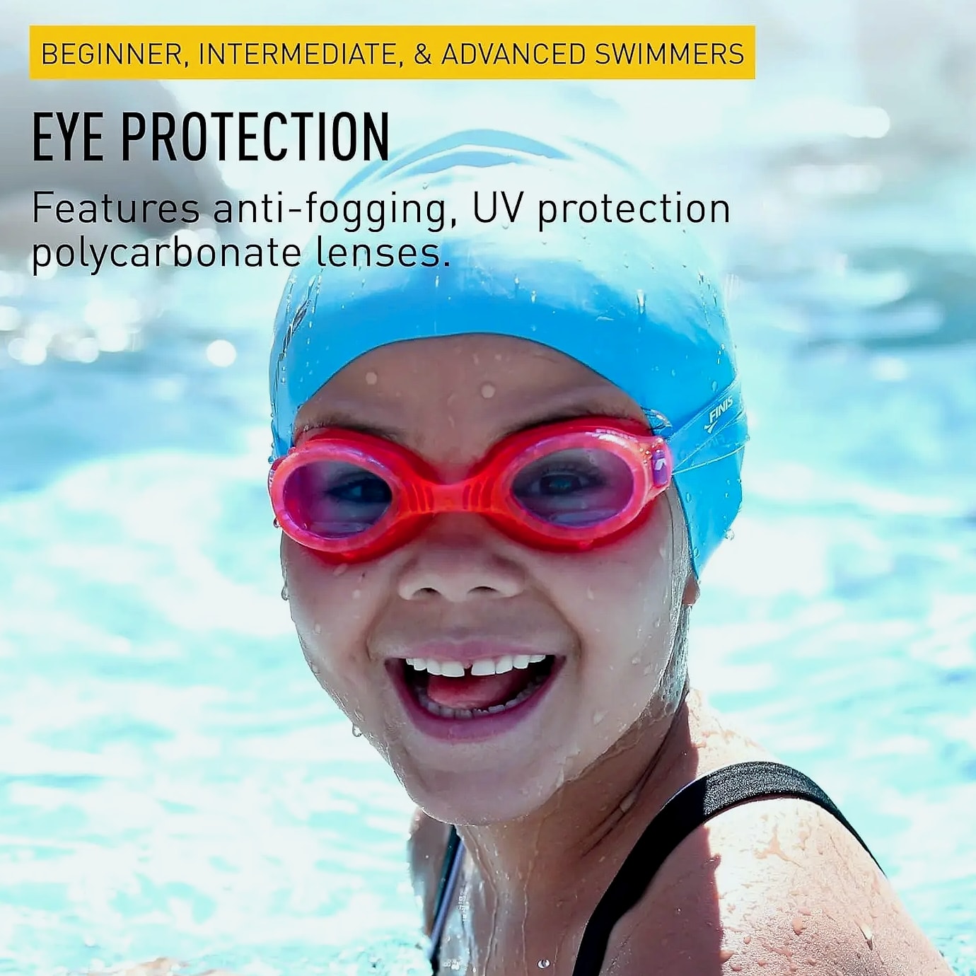 Kids Swim Goggles Ages 3-6, UV Protection & Anti-Fog — feature highlights