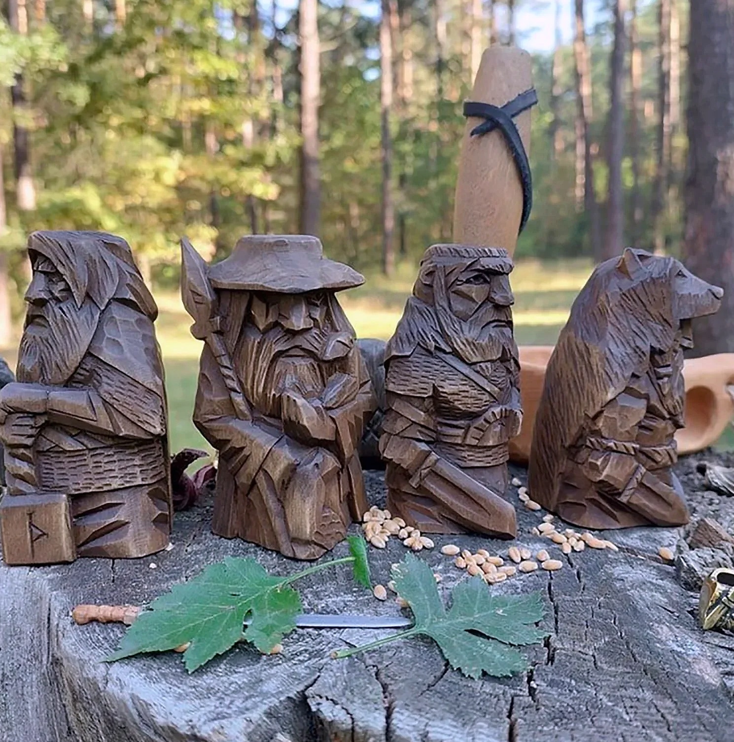 Norse Odin Viking Resin Statue with Spear Garden Ornament — scale reference