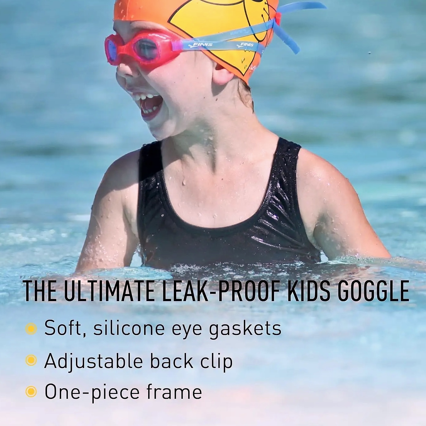Kids Swim Goggles Ages 3-6, UV Protection & Anti-Fog — close-up details