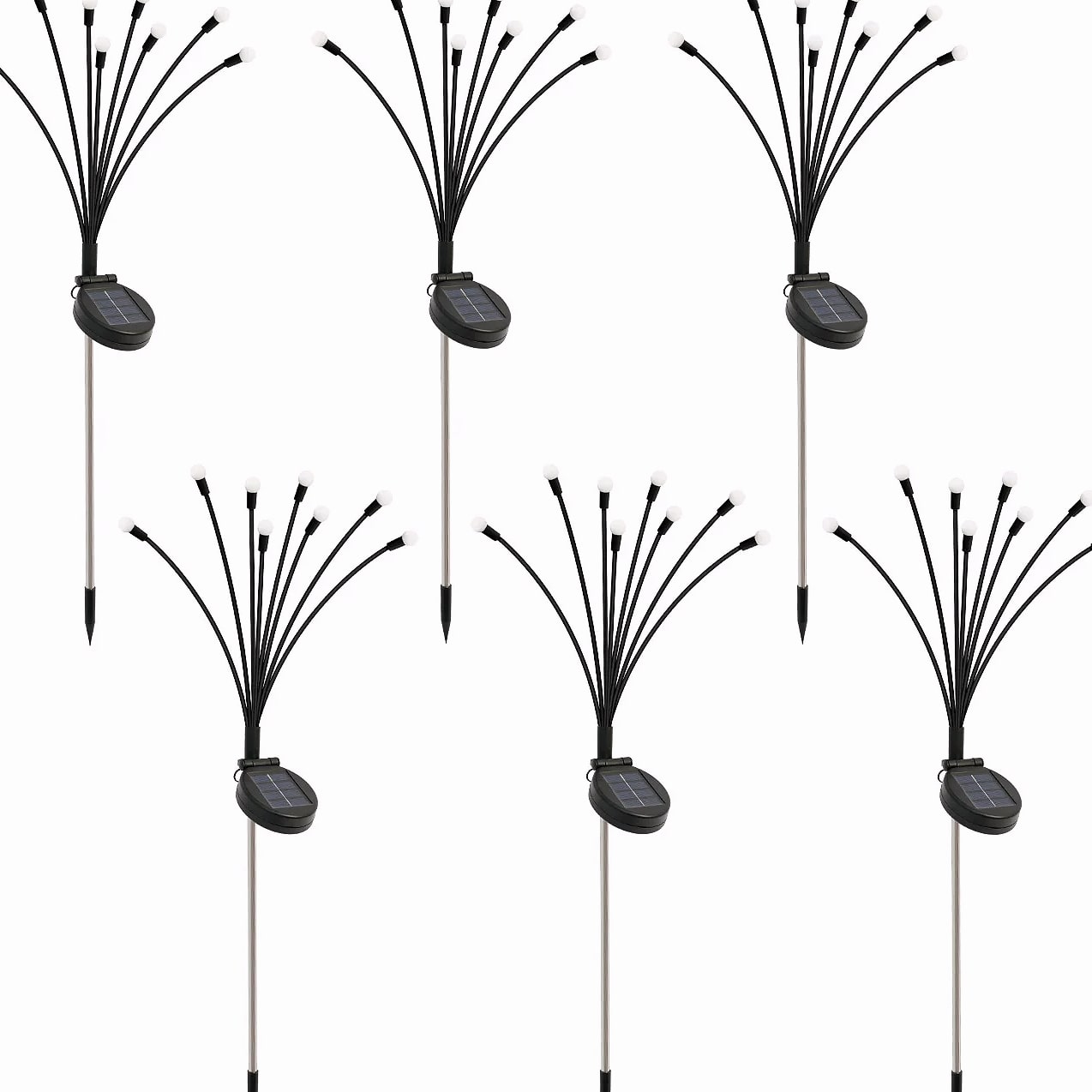 8-Head Solar Firefly Stake Lights, Outdoor Garden Decoration — size comparison