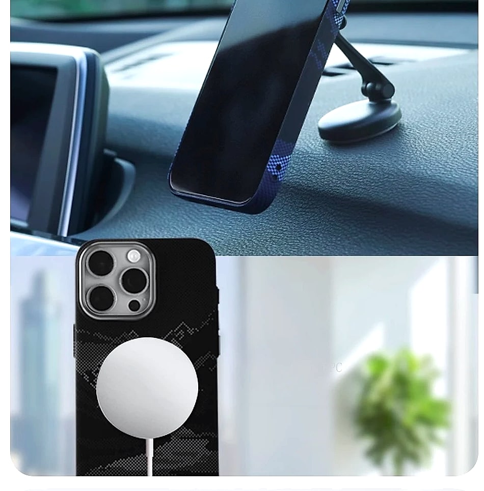 PPC Abstract Landscape MagSafe iPhone Case with Lens Shield — parts overview
