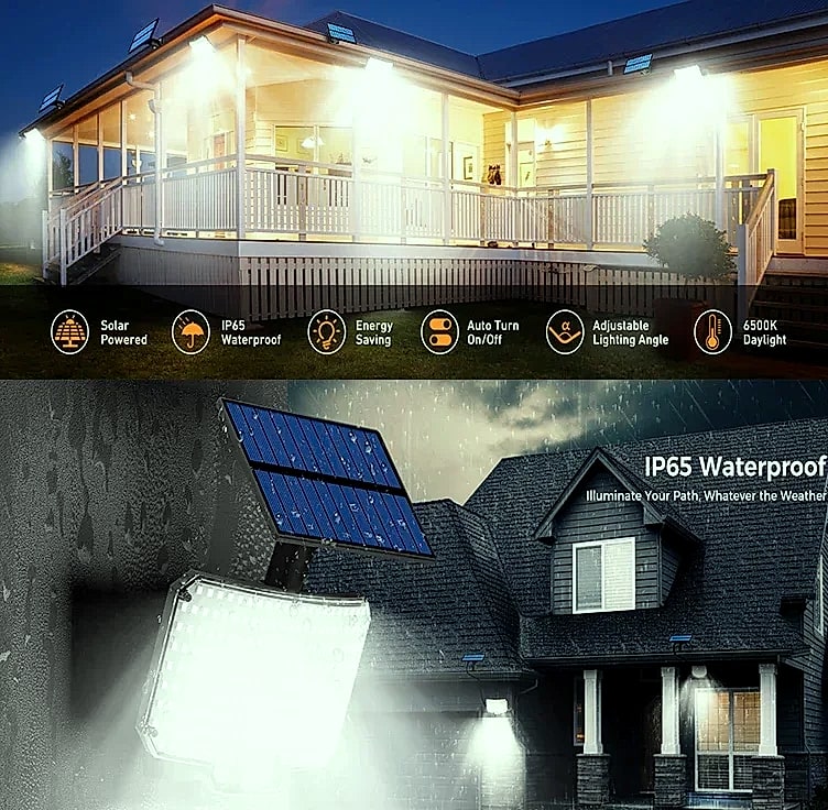 Super-Cheese Solar Motion Sensor LED Garden Light IP65 — assembled view