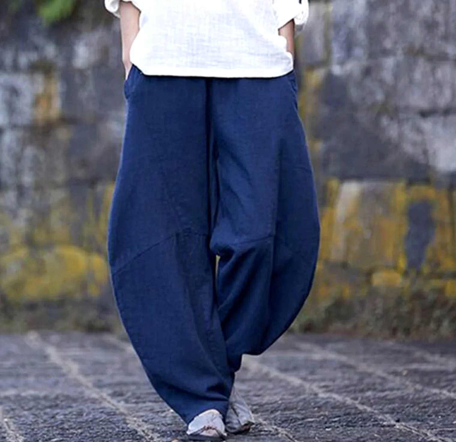 Aristarchus Cotton Linen Women's Cargo Pants Loose Fit — close-up details