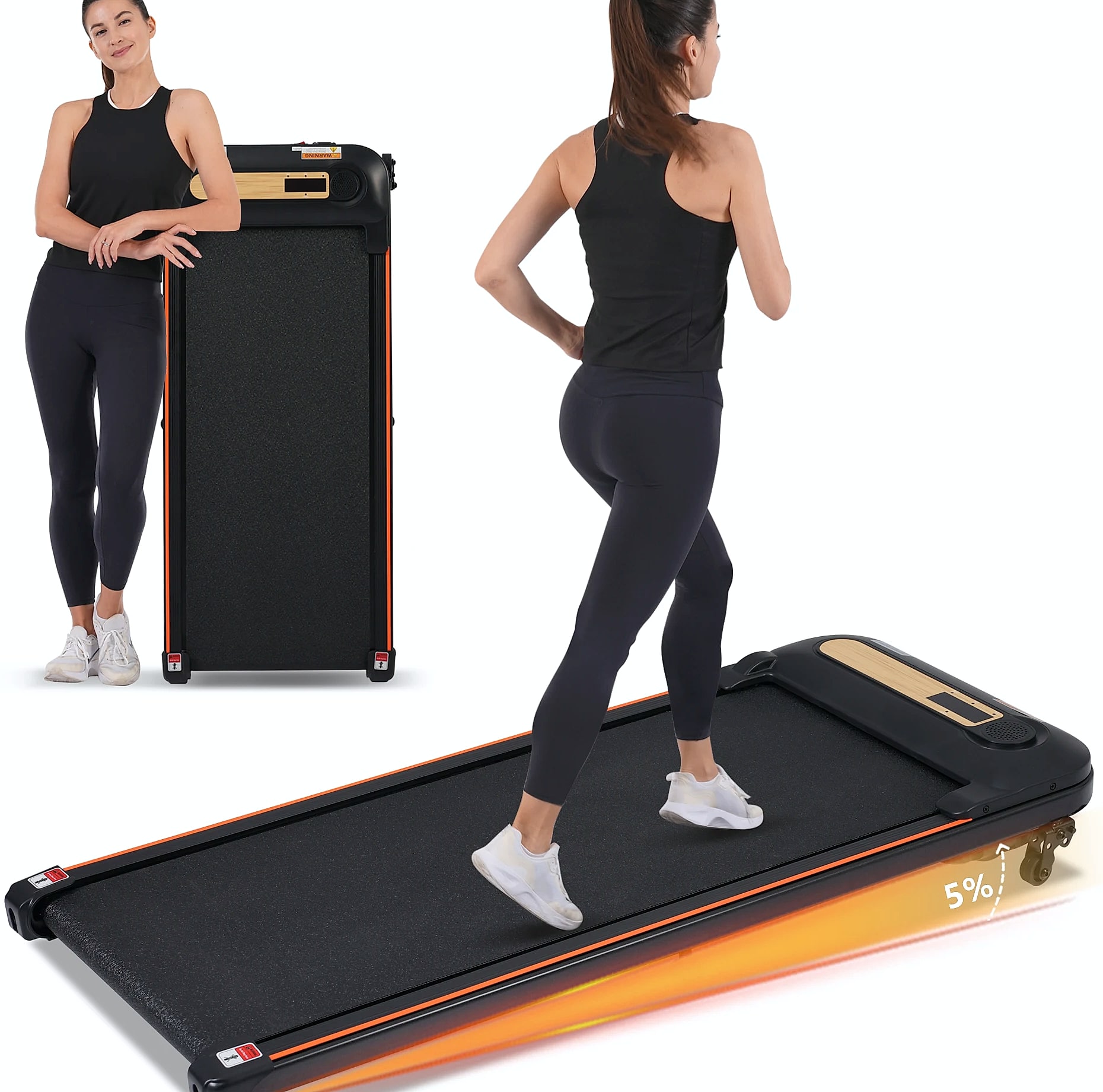 WalkingPad Treadmill with Incline, 2.5HP Motor, 300lb — side view