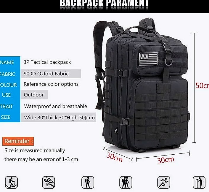 ReFire Gear 45L Tactical Backpack Molle EDC Trekking — package contents