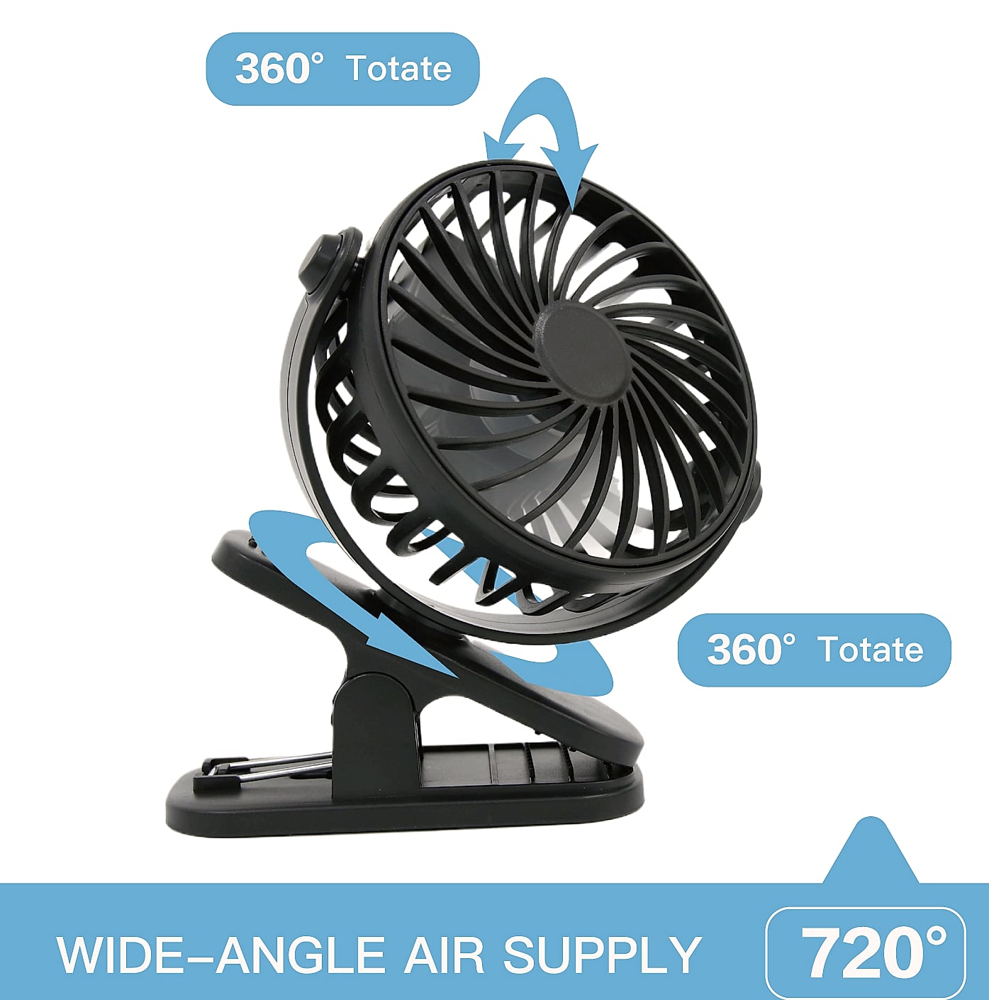 Oeny Mini Clip Fan USB Rechargeable Portable Cooling — scale reference