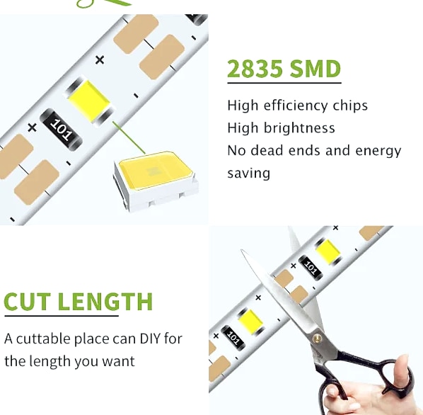 WIXOLighting 5M USB LED Strip Light 5V 3528 SMD — package contents