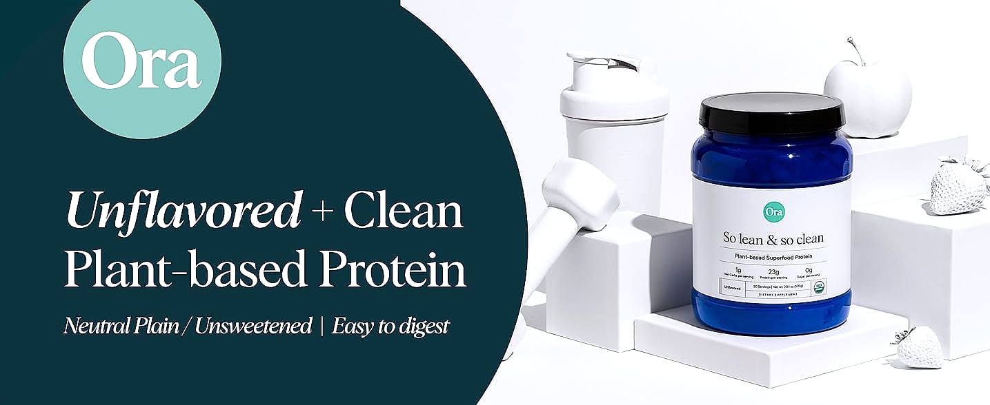 Ora Organic Vegan Protein Powder, 23g Plant Protein, — parts overview