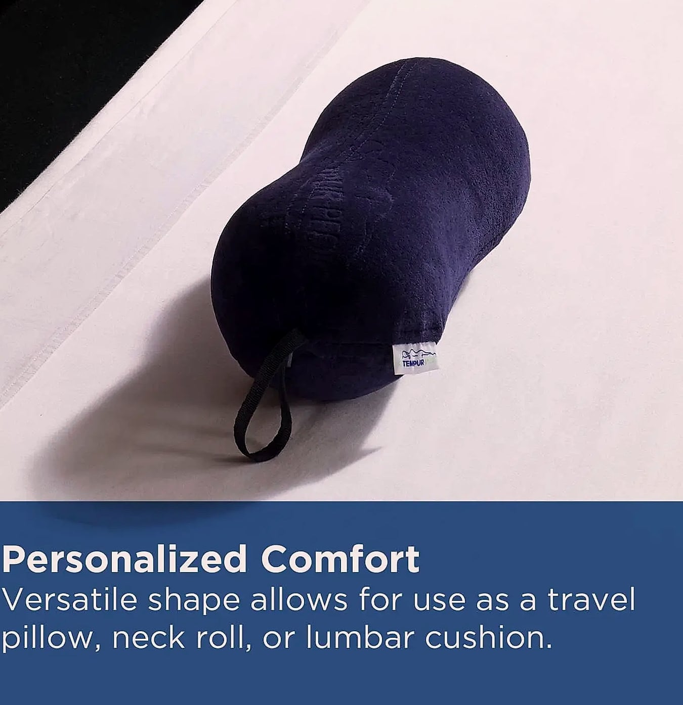 Memory Foam Travel Pillow, Peanut-Shaped Neck and Lumbar — close-up details