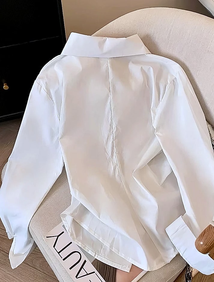 Nevettle Irregular Long Sleeve Polo Shirt Women Tunic — feature highlights
