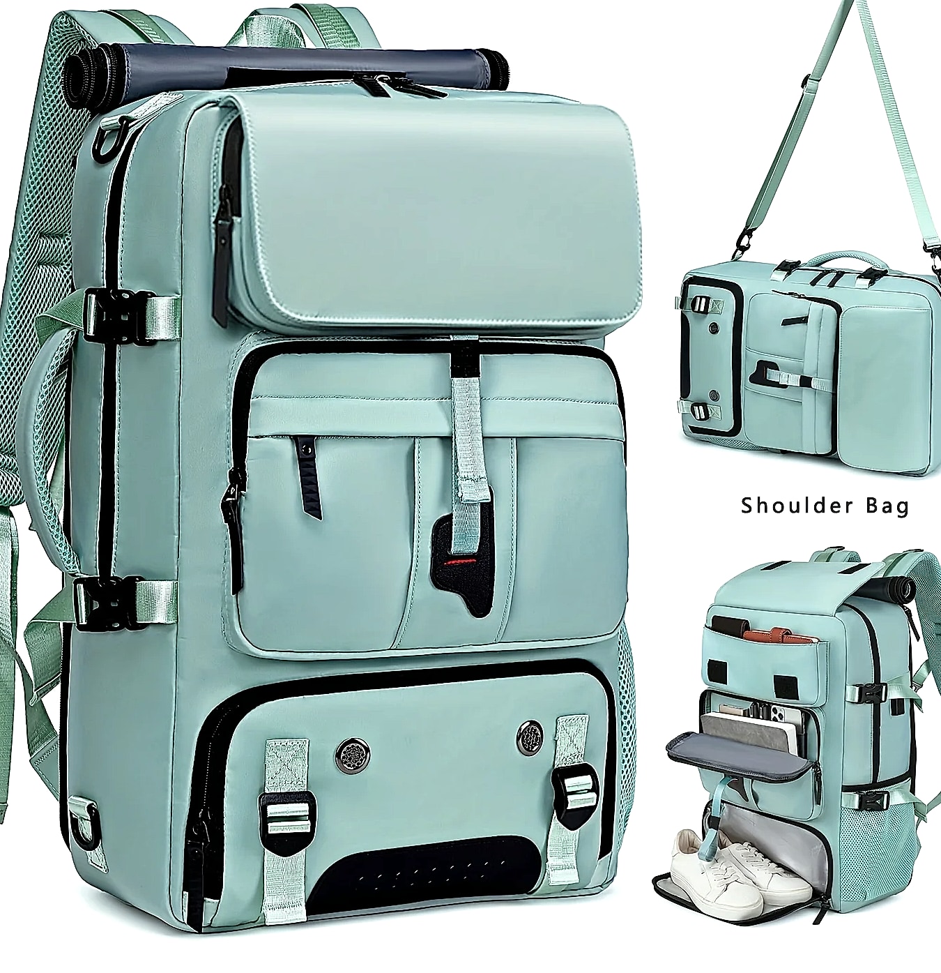 Large Capacity Laptop Backpack with Travel Organizer — side view