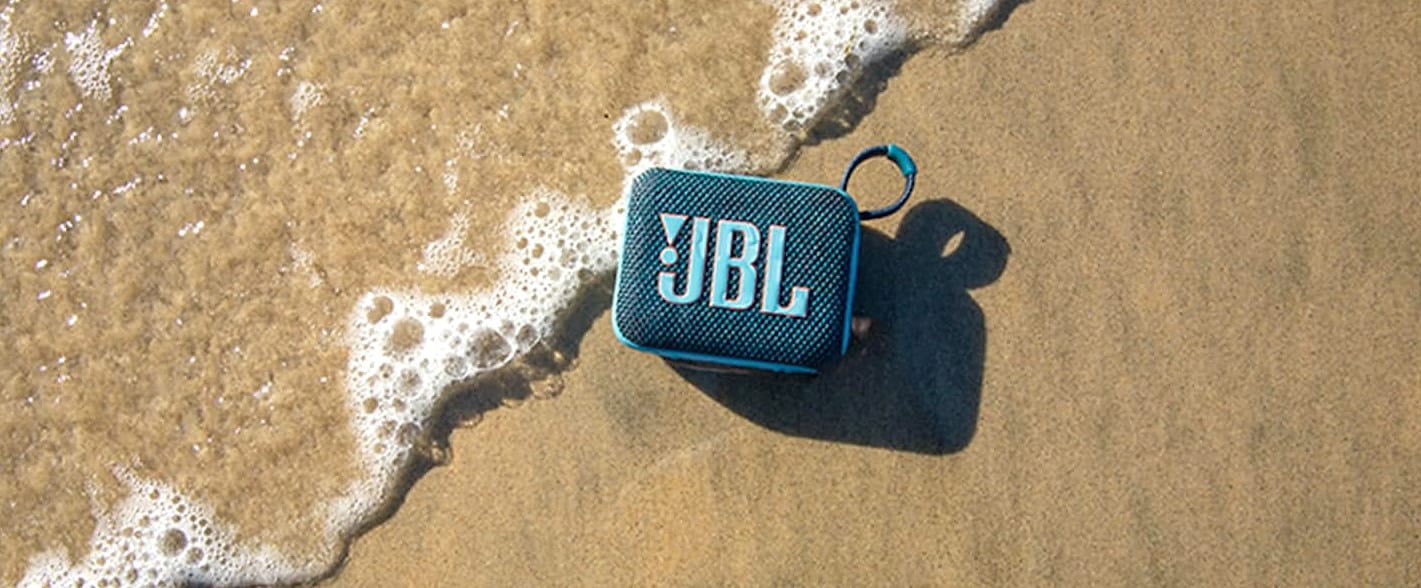 JBL Go 4 Portable Bluetooth Speaker, Waterproof and — assembled view