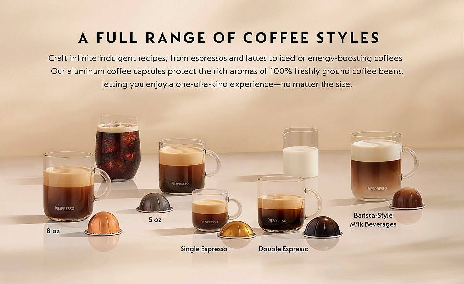 Nespresso Vertuo Coffee and Espresso Maker with Aeroccino — assembled view