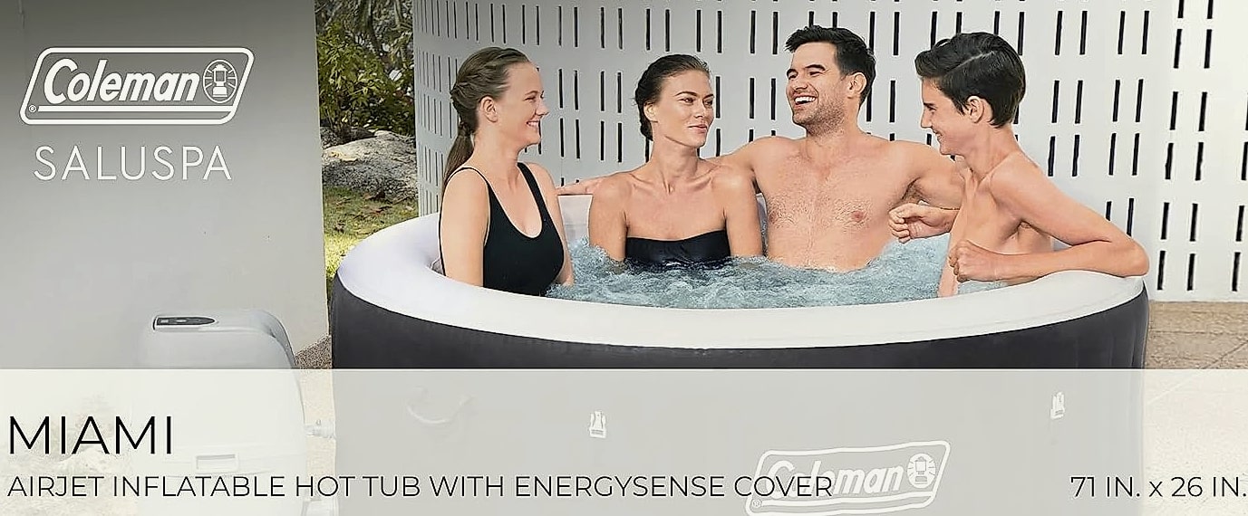 Coleman Miami 2-4 Person Inflatable Hot Tub with 120 AirJets — feature highlights