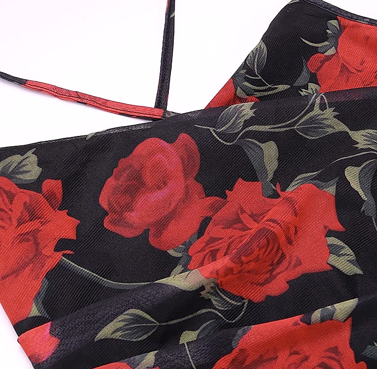 MsChuh Floral Spaghetti Strap Bodycon Maxi Dress — parts overview