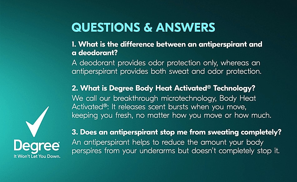 Degree Men Adventure Antiperspirant Deodorant, 2.7 oz, 4 — feature highlights