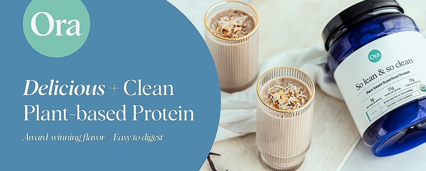 Ora Organic Vegan Protein Powder, 23g Plant Protein, — package contents