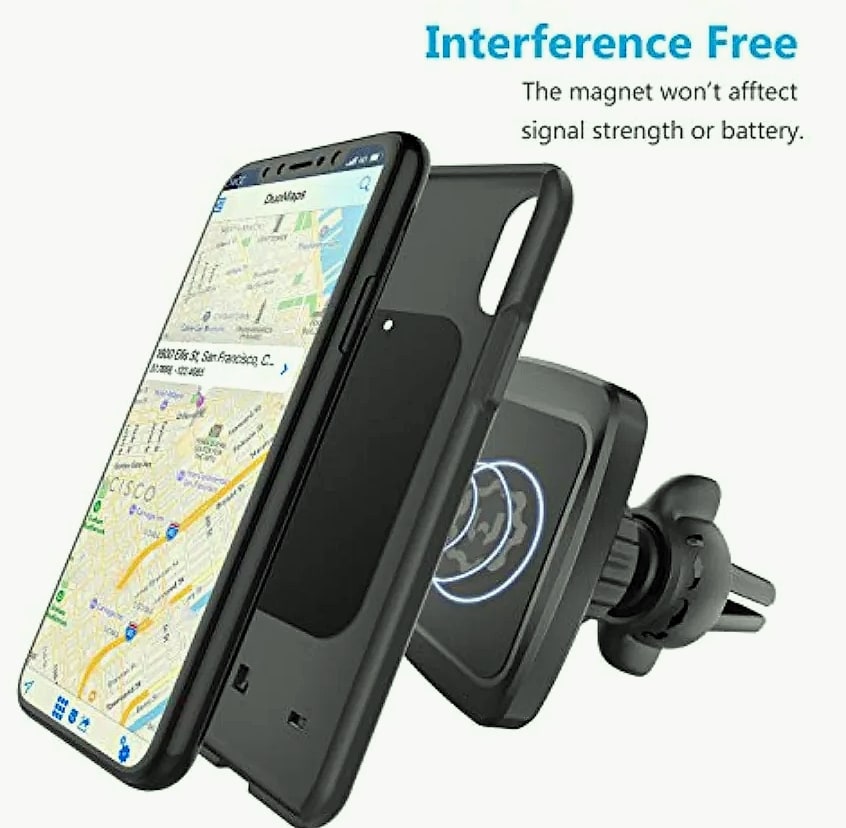 Magnetic Car Phone Holder with Air Vent Mount — side view