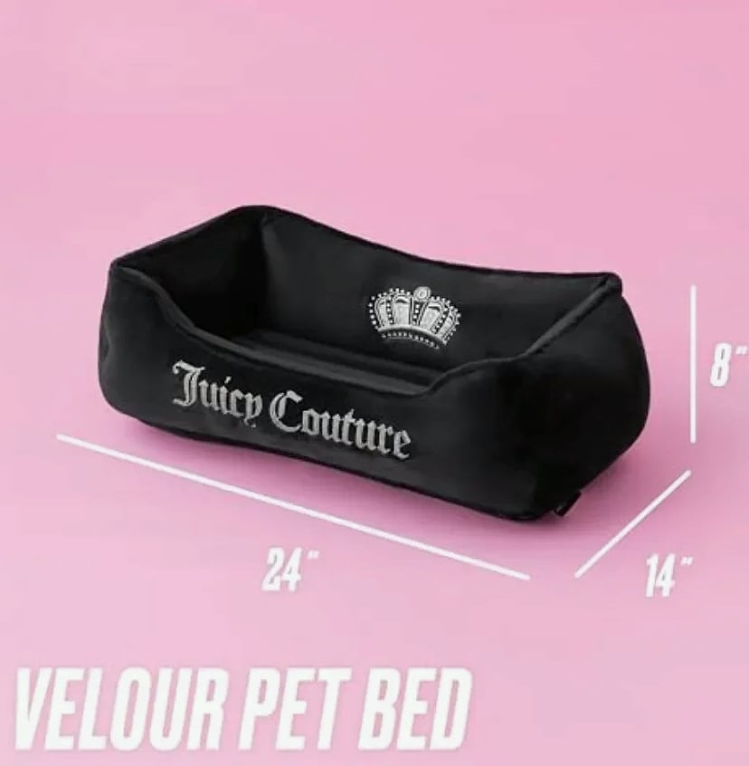 Crown Bling Small Pet Bed rose gold velvet orthopedic — assembled view
