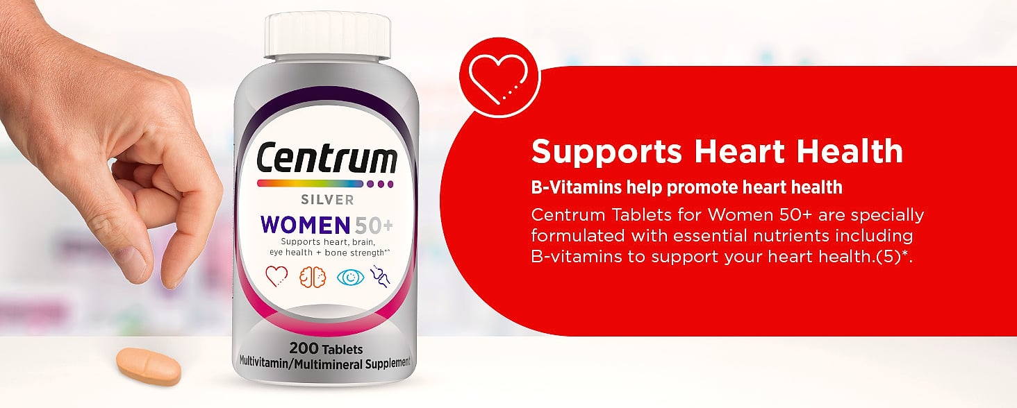 Centrum Silver Women's Multivitamin 50 Plus, 200 Count — package contents