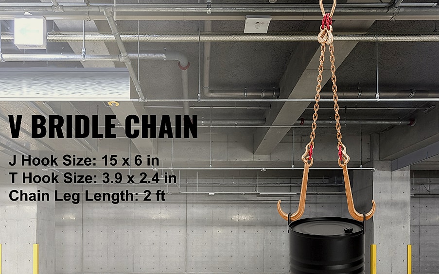 SucceBuy G80 V Bridle Chain 5/16" x 2' Towing Chain with — assembled view