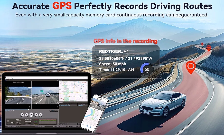 Redtiger A4 4K Dash Cam with GPS, WiFi, and Rear Camera — build progress