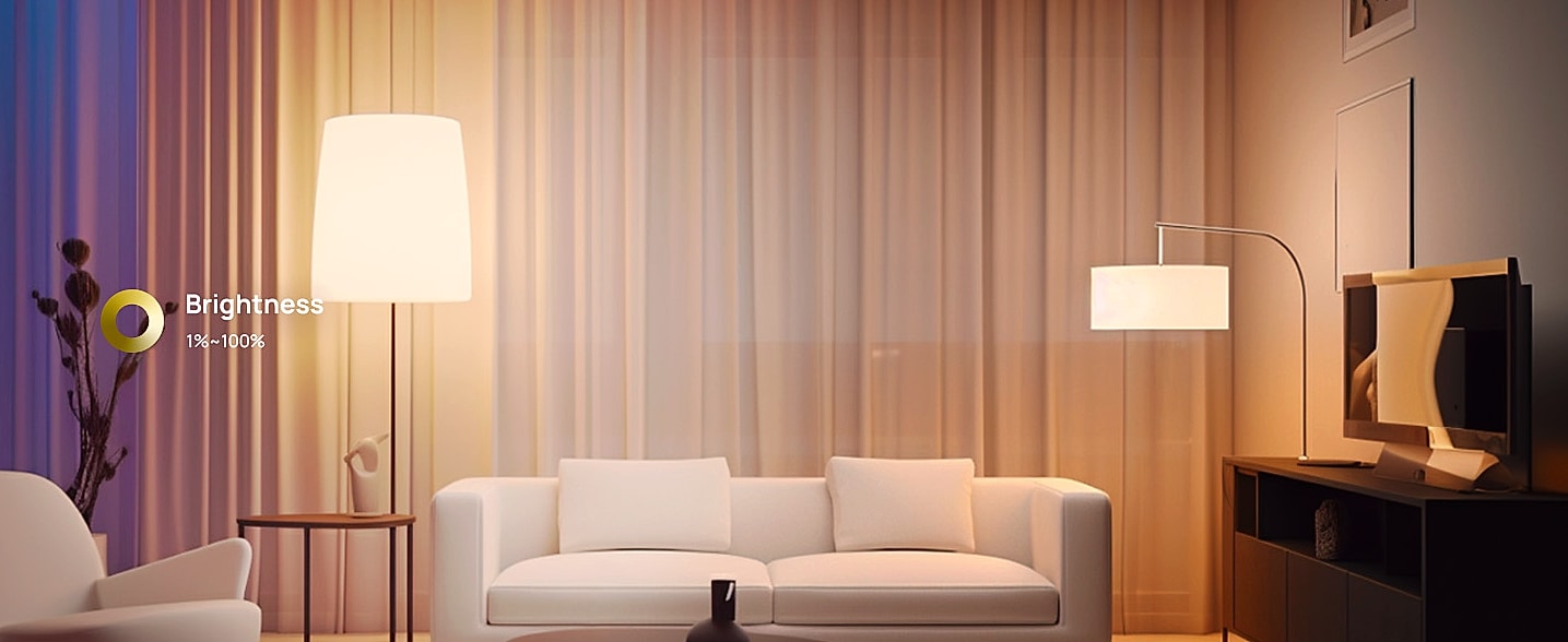 Linkind Matter Smart Light Bulb A19 E26 WiFi RGBTW 6-Pack — size comparison
