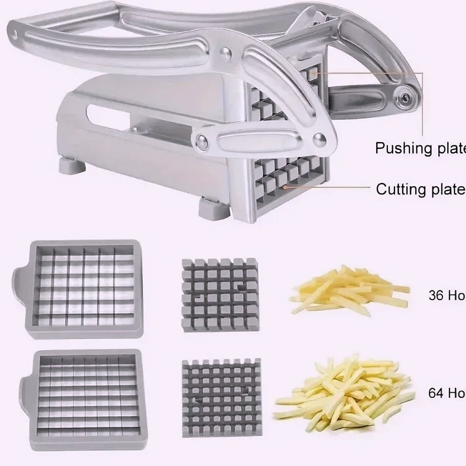 Stainless Steel Manual Vegetable Slicer with Square Blade — scale reference