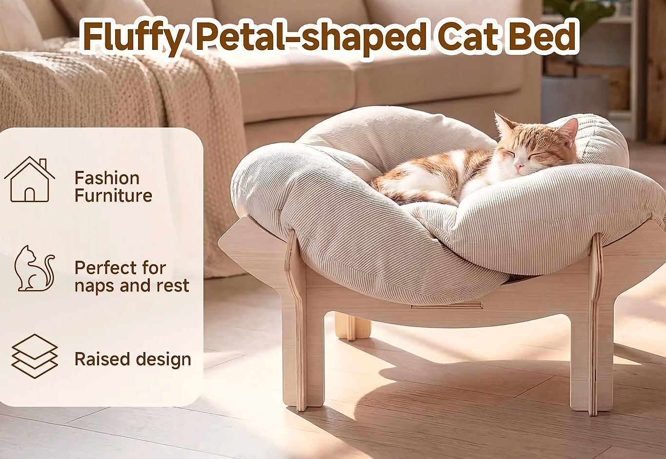 Flower-Shaped Pet Bed for Cats and Small Dogs — package contents