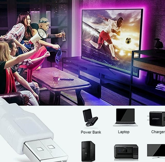 WIXOLighting 5M USB LED Strip Light 5V 3528 SMD — feature highlights