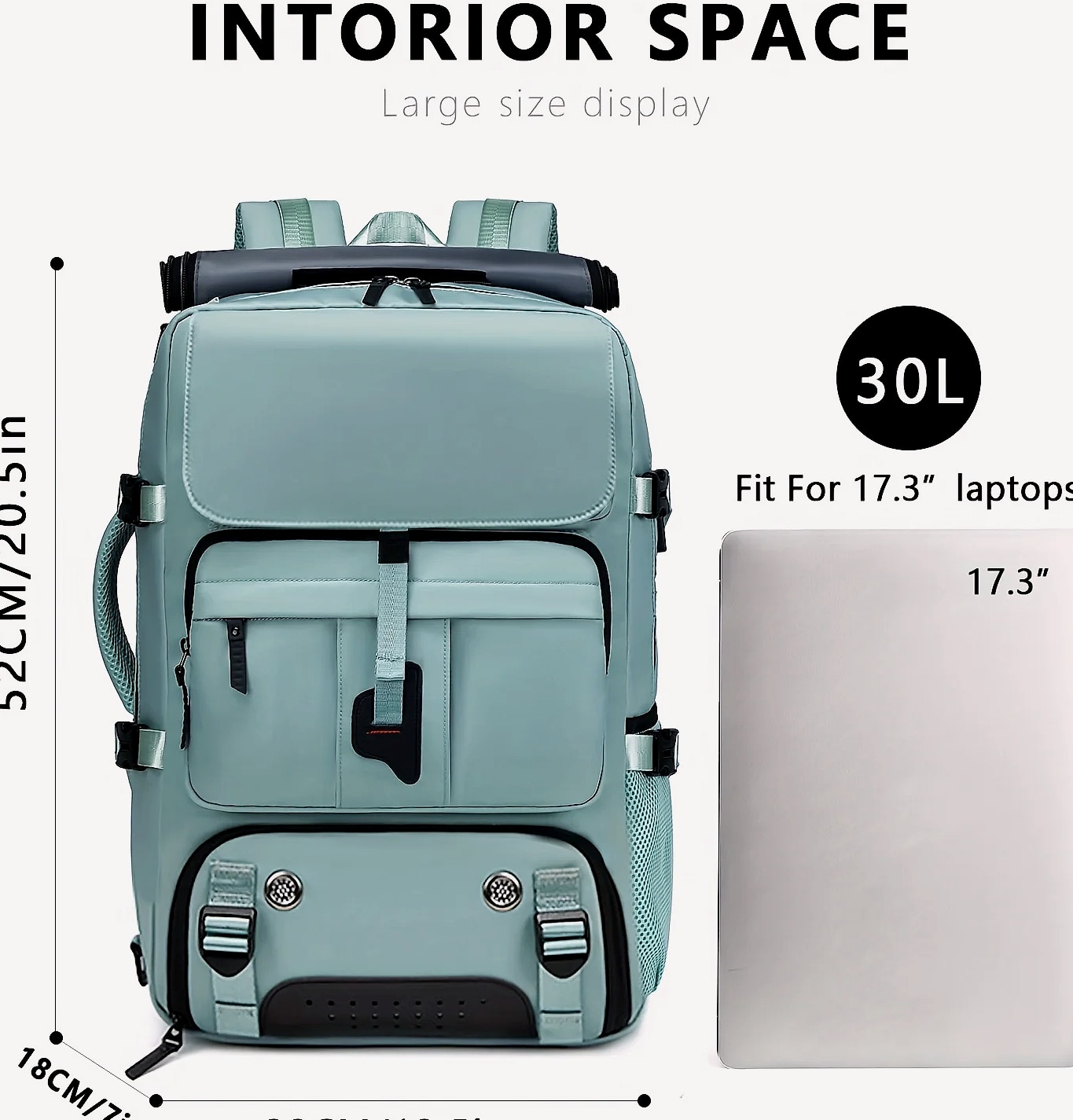 Large Capacity Laptop Backpack with Travel Organizer — assembled view
