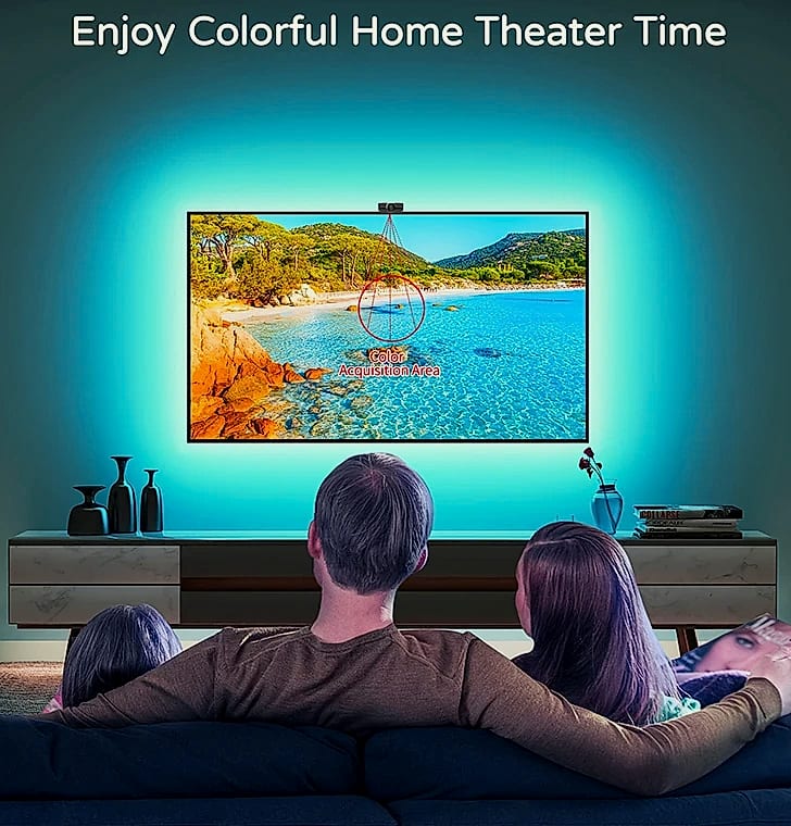 KcoiiFun RGBIC LED TV Backlight Strip with App Control — parts overview