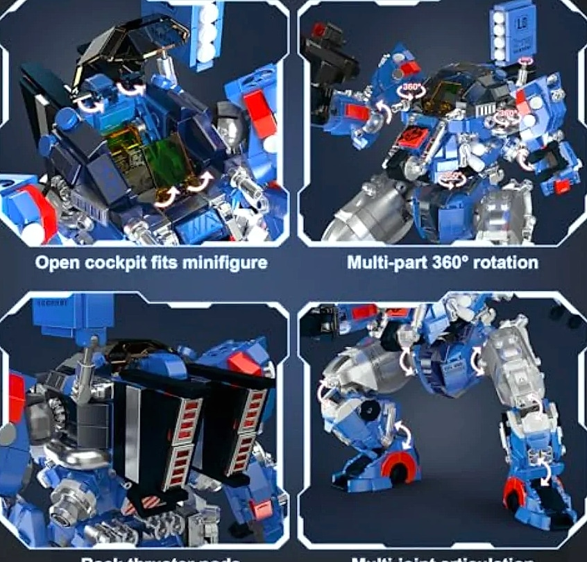 Mould King Mech Building Blocks Robot Model with Weapons — scale reference