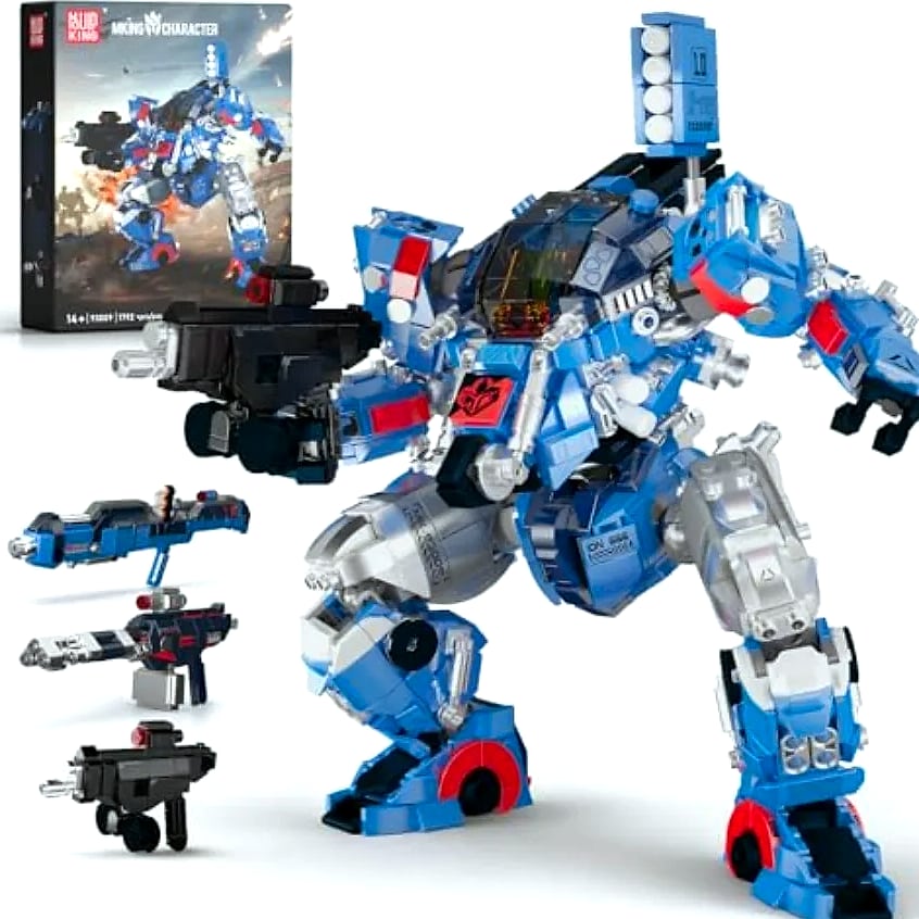 Mould King Mech Building Blocks Robot Model with Weapons — package contents