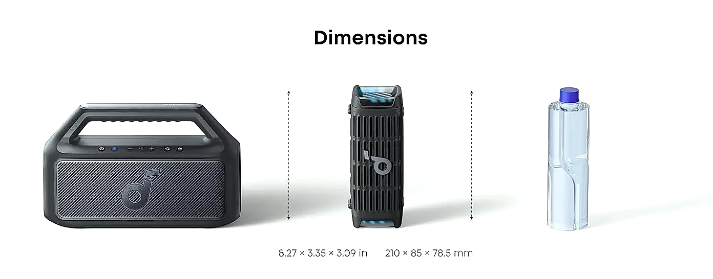 Soundcore Boom 3i Waterproof Bluetooth Speaker, IP68 — side view