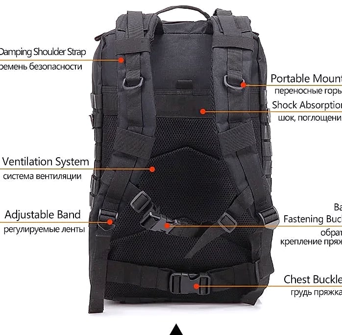 ReFire Gear 45L Tactical Backpack Molle EDC Trekking — scale reference