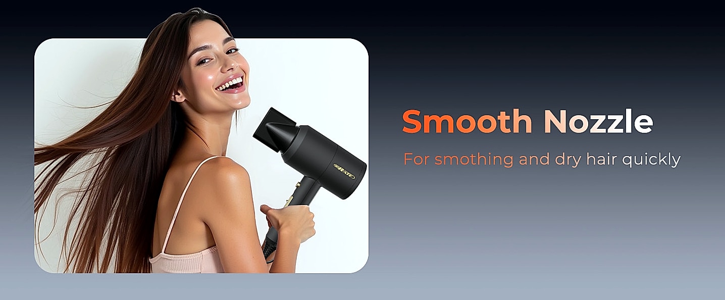 SHRATE Ionic Hair Dryer with Diffuser, 1800W Professional — size comparison