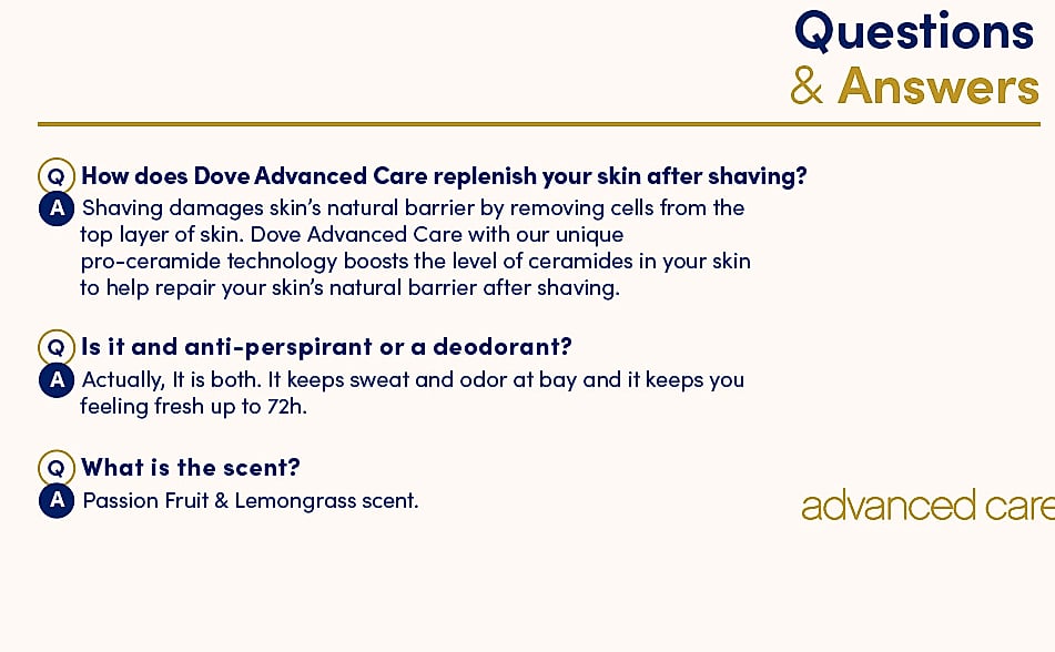 Dove Advanced Care Cool Essentials Antiperspirant — close-up details