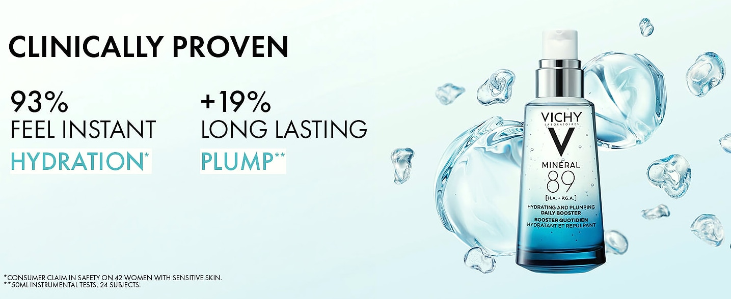 Vichy Mineral 89 Hyaluronic Acid Serum for Face Hydration — package contents